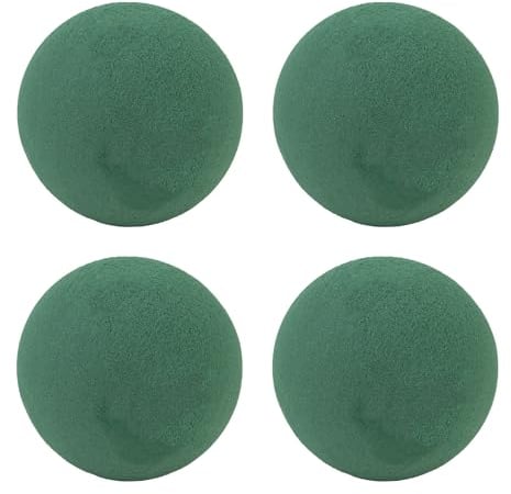 Creativery Nass Steckschaum Kugeln 9cm 4er Set - für Profi Floristen & Hobby Bastler - Frischblumen Steckschwamm - Blumen Steckmasse Blumensteckschaum - Floristik Zubehör & Floristikbedarf - Grün