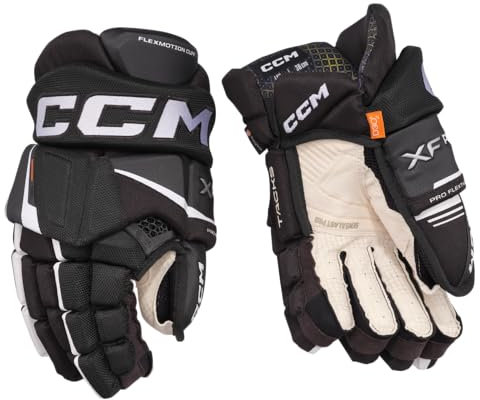 CCM Tacks XF Senior Eishockey Handschuhe (Schwarz/Weiß, 13 Zoll)