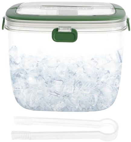 Ice Bucket with Lid and Tong, Sealed Ice Container with Handle 5L Ice Cube Storage Bin Portable Wine Bucket Multifunctional Champagne Bucket for Cocktail Freezer Bar Parties Barbeque Camping
