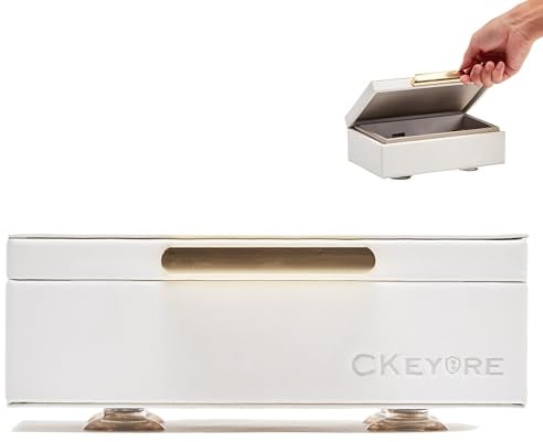 CKEYURE Schlüsselbox | Faraday-Box für Autoschlüssel | Signalblocker-Box für Autoschlüssel | RFID | Magnetverschluss | Signalblockierung für Autosicherheit | Einhandbedienung