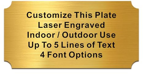 Engraved Plaques Personalised Memorial Plaques for Doors Urns Solid Metal Plate Engraved 2x4in Name Plate Name Label Plaque with Adhesive Backing (Gold, Design 1)