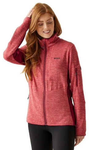 Regatta Ralina - Damen Fleecejacke | meliertes Fleece in Strickopitk - Rot-Rosa - 42
