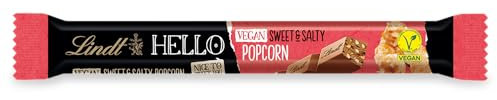 Lindt Schokolade HELLO Vegan Sticks Sweet & Salty Popcorn | 24 x 35 g Riegel | Vegane-Schokoladen Sticks mit mit Kakao und Mais-Popcorn-Stückchen | Schokoladengeschenk | Schokoriegel