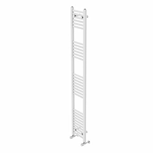 Warmehaus Contemporary Straight Bathroom Ladder Radiator Heated Towel Rail 1800 x 300mm Towel Warmer Central Heating White