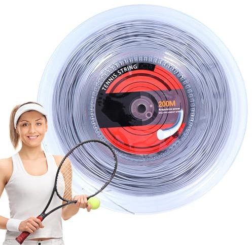 Cuerda de raqueta de tenis, cuerda de raqueta de tenis, cuerda de alta resistencia de 656 pies | Cuerda de 16 G/1,35 mm para jugadores junior e intermedios, mejora la experiencia de golpeo, accesorio