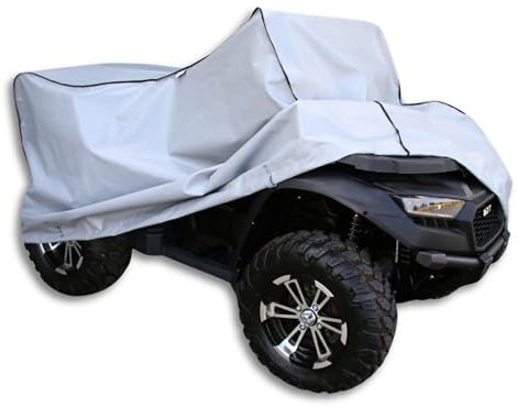 Premium Universal wasserdichte Quad Abdeckung Strapazierfähig Schützt 4 Räder vor Schnee Regen Oder Sonne Integriertes Schnell Anhängersystem Größe M