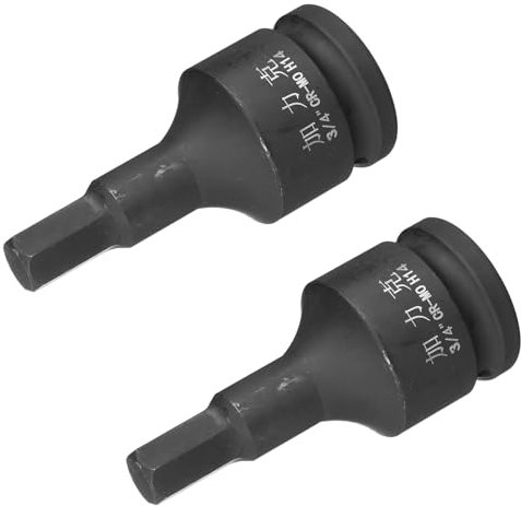 QUARKZMAN 2 Pcs 1/2 Conduire x H14(14mm) Douille à Embout Hexagonal à Impact, Métrique 4 Longueur, CR-MO Acier à Utiliser avec des Visseuses à Percussion ou des Cliquets Manuels