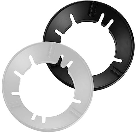 IWOWHERO Support De Wok Coupe-vent En Métal Antidérapant, Anneau Pour Cuisinière à Gaz, Lot De 2 Pièces Couleur Naturel Et Noir, Accessoire De Cuisson Polyvalent, Usage Domestique Quotidien