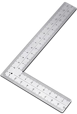 L-förmiges Lineal für Tischler, quadratisches Rahmenlineal, Edelstahl, 90 Grad, quadratisch, L-Lineal für Ingenieure