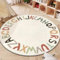 champracer Kinderteppich Rund Deko, Kaschmir-Imitat teppiche, Kinderzimmer teppiche Regenbogen Buchstaben Tiere, rutschfest Teppich für mädchen Wohnzimmer Schlafzimmer (Buchstabe B,80cm)