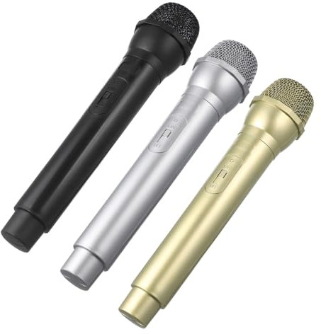 Abaodam 3pcs Plastic Fake Microphones Pretend Play Toys for Boys and Girls Party Props Retro Design