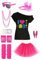Tenue des années 80 pour femme,Costume des années 80 pour femme - Jupe Tutu des années 80 Costume T-shirt,Costume de cosplay des années 1980, haut à épaules dénudées, ensemble d'accessoires de costume