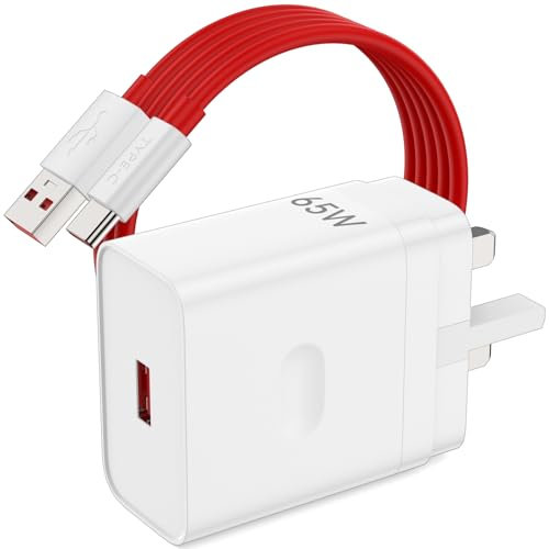AIAUXAI 65W Supervooc Charger for Oneplus 13 12 12R 11 10 Pro Open Nord 3 4,USB Fast Charger Plug UK Warp/Dash Charge for OnePlus Nord CE4 3 2 Lite 10T 9T 9 8 8T 7T With 1M USB A to C Charging Cable