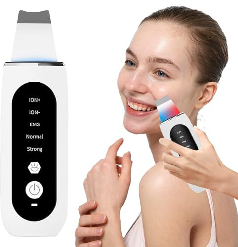 Skin Scrubber Ultraschall, Porenreiniger Gesicht mit 5 Modi und Rotlicht Blaulicht, Mitesserentferner Porenreiniger, Ultraschall Gesichtsreinigung Für Toten Hautzellen und Tiefen Poren