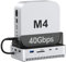 Qwiizlab Hub de soporte para Mac mini M4/M4 Pro con carcasa SSD NVMe de 40 Gbps, estación de acoplamiento con 2 USB-A 10 Gbps, lectores de tarjetas TF/SD 4.0 de 312 MB/s, USB-A 2.0, se adapta a M.2