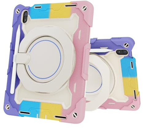 Funda para iPad de 11ª generación A16 de 11 pulgadas 2025, funda protectora resistente a prueba de golpes con correa para el hombro (rosa)