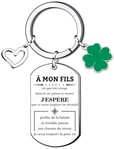 Cadeau Fils Porte-clés Fils de Papa Maman Enfants Cadeaux d'anniversaire, Cadeaux de Noël, Cadeau de fin d'études pour fils