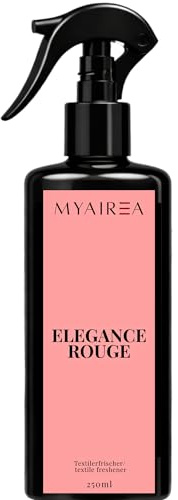 MYAIREA Textilerfrischer Spray Elegance Rouge 250 ml - Geruchsneutralisierer inspiriert von edelem Parfumduft - Für Kleidung, Sofa, Vorhänge & Auto - Hochwertiges Duftspray gegen Gerüche
