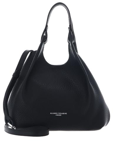Gianni CHIARINI Leder Handtasche Schultertasche Dua Handbag Nero schwarz