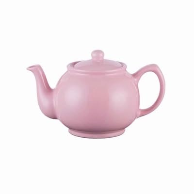 6-Cup Teapot for Loose Leaf & Teabags – Classic Tea Pot with Easy-Pour Spout for Home & Office (Pastel Pink)