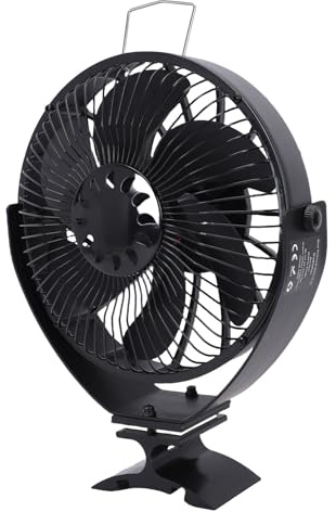 Ejoyous Holzofenventilator, Wärmebetriebene Aluminiumlegierung mit Einstellbarem Winkel für Optimale Luftverteilung in Kaminen
