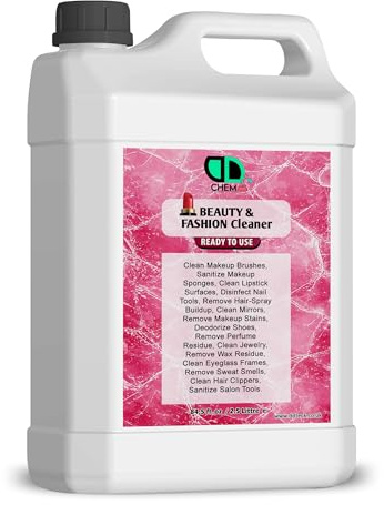 DD Teck Spray nettoyant tout-en-un pour pinceaux, éponges, outils à ongles, miroirs, bijoux, lunettes, taches de maquillage, odeur, cire et résidus (2,5 l)