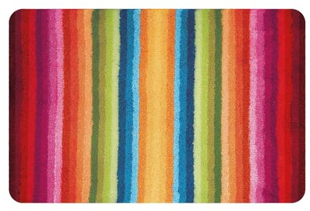 Kleine Wolke Badteppich Funky Multicolor 60 x 90 cm | OEKO-TEX zertifiziert, für Fußbodenheizung, maschinenwaschbar, 100% Polyacryl
