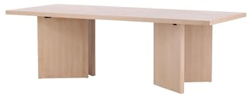 FURNLUX Bassholmen Esstisch, 240 x 100 x 75 cm, Beige, MDF-Holz, Skandinavisches Design, Rechteckige Tischplatte