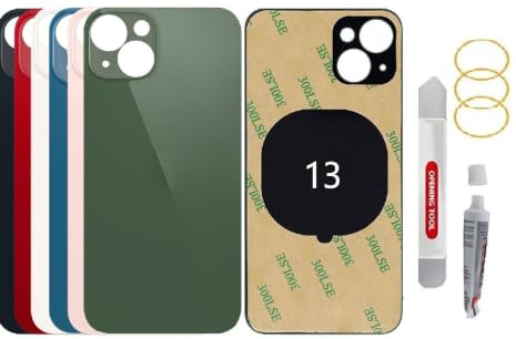 BAYERQ Vitre Arrière de Remplacement Compatible avec iPhone 13 - Verre Coque Batterie avec Outils (Vert)