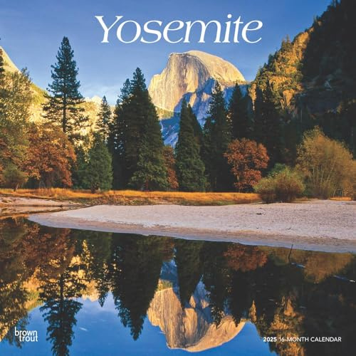 Yosemite 2025 12 x 24 Inch Monthly Square Wall Calendar Plastic-Free BrownTrout USA United States of America National Park West Scenic Nature