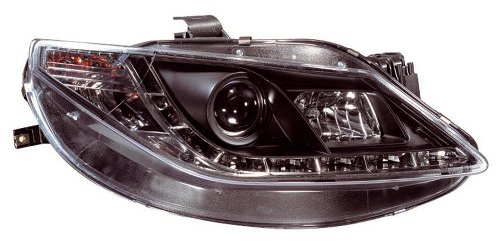 AUTO-STYLE Satz Scheinwerfer inkl. TFL kompatibel mit Seat Ibiza 6J 3/5-türig 2008-2012 - Schwarz