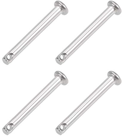 sourcing map 4St Gabelbolzen Einloch Flachkopf 304 Edelstahl Link Scharnierstift 3mm X 25mm