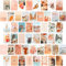 50 Pfirsichstrand ästhetisches Bild für Wandcollage, Boho Stil Collage Druckset, blaugrüne Raumdekoration für Mädchen, Wandkunstdruck für Zimmer, Schlafsaal Foto Display, VSCO Wall Poster
