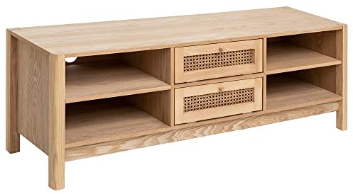 Atmosphera - Meuble TV Arty - Bois et cannage rotin