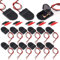RUNCCI-YUN 20 Pezzi CR2032 Porta Batteria in Plastica,CR2032 Porta batterie a bottone 1 x 3V con Interruttore ON-off del Cavo (Nero)