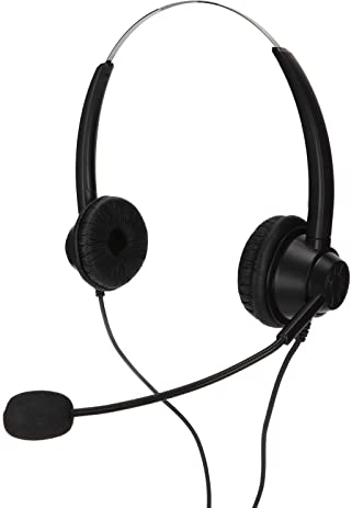 Goshyda Kopfhörer, H360D-QD Binaurales High Definition Noise Cancelling Headset, für Call Center Kundenservice, Online-Kurse, für Skype-Chats, Telefonkonferenzen
