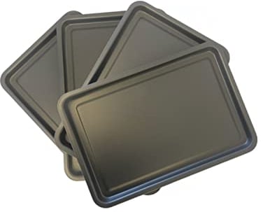 Chabrias - Set di 4 teglie da forno grandi, 35 x 25 cm, doppio rivestimento antiaderente, realizzate nel Regno Unito