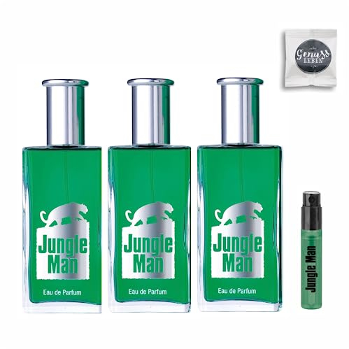 3x Eau de Parfum Jungle Man 50ml mit gratis Duftprobe