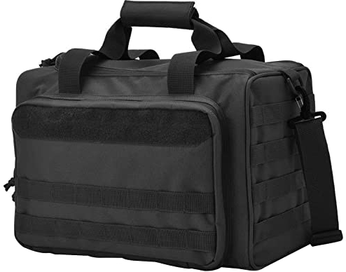 GDWD Range Bag, Taktisch Waffentasche, Wasserdicht Pistolen Einsatztasche 600D Mehrzweck-Softcases mit Magazintaschen Holstertasche für Outdoor-Aktivitäten (Schwarz)