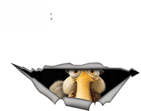 MUEdie Ice Age Auto-Aufkleber, Eichhörnchen-Aufkleber für Fahrzeug, Auto, Van, Laptop, 3D-Tier-Grafik, Vinyl-Aufkleber, Autofenster, Laptop, 13 cm x 4,8 cm