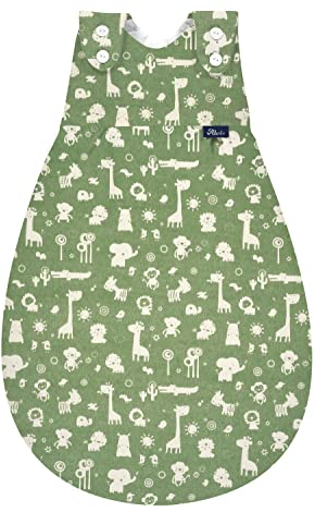 Alvi Baby-Mäxchen Außensack, Schlafsack mitwachsend, Baumwoll Schlafsack mit Strampelfreiheit, Babyschlafsack, Ganzjahresschlafsack (Granite Animals, 80/86)