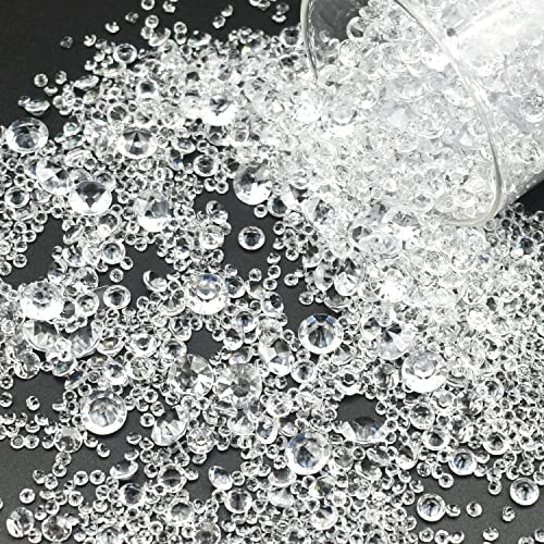 4000 Stück Streudeko Diamanten,Diamanten Deko,Acryl Kristalle Diamantene Streudeko Hochzeit,Acryl Diamant Tischdeko Strass für Vasenfüller Hochzeit Geburtstag 3mm,6mm,10mm Transparent