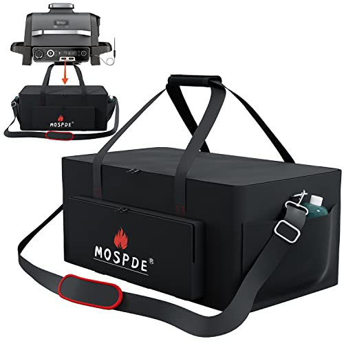 MOSPDE Grill Carry Bag Fits for Ninja OG701 Woodfire Outdoor Grill, Fits Electric Ninja Woodfire Smoker Portable BBQ Grill Travel-600D Heavy Duty Weather Resistant Carrying Bag