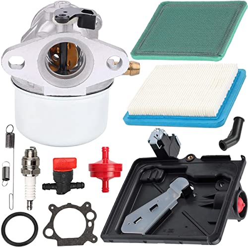 ZAMDOE 799868 Vergaser für Briggs & Stratton 498170 799872 694202 497586 498254 790821 124T02 124T05 124T07 126M02 129700 12V800 12C700 4-Takt-Kleinmotoren mit Luftfilter-Primerbasis