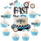 JOYMEMO 25 Pcs Zwei Schnelle Kuchendekorationen Für Jungen - Rennwagen 2. Geburtstag Kuchen Topper Mit Cupcake Toppers Doppelseitig, Let's Go Racing Checkered Flag 2 Jahre Alt Party Supplies