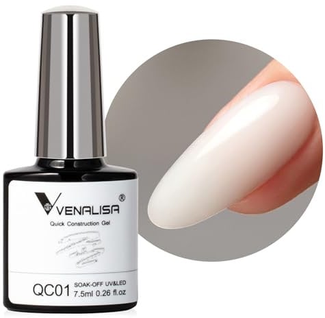 V VENALISA VENALISA Bulider Gel Quick Construction Base Gel Strengthener Gel Nail Polish White Natural Color Poly Gel Broken Nails Repair Nails