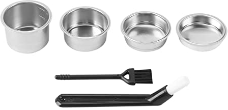 Tokiudeeir 51mm Stainless Steel Coffee Filter Basket for 1/2/4 Cup Espresso Bottomless Portafilter, Includes Blind Filter