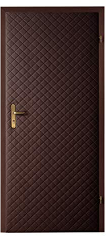 TapeOn - Türpolsterung zur Selbstmontage - Wärmedämmung Tür - Schalldämmung Haustür - Kälteschutz Winter und Ganzjährig, Schallschutz, Thermovorhang - BASIC SET, BxLxH 105x210x2 cm - Schokolade