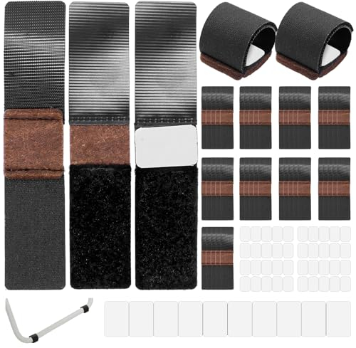 Piuluvor® 50 Stück Möbel-Filzgleiter mit Klettverschluss Filzgleiter für Schwingstühle Möbel-Filz-Pads, Geeignet für Schlittensitze Schaukelstuhl Rutschfestigkeit und Lärmreduzierung