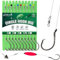 Dovesun 10 Stück Circle Hooks Rigs Angelhaken mit Vorfach Angelhaken Set Hakenlöser Angeln Wels-Rig für Salzwasser Süßwasser Forellenhaken 8/0